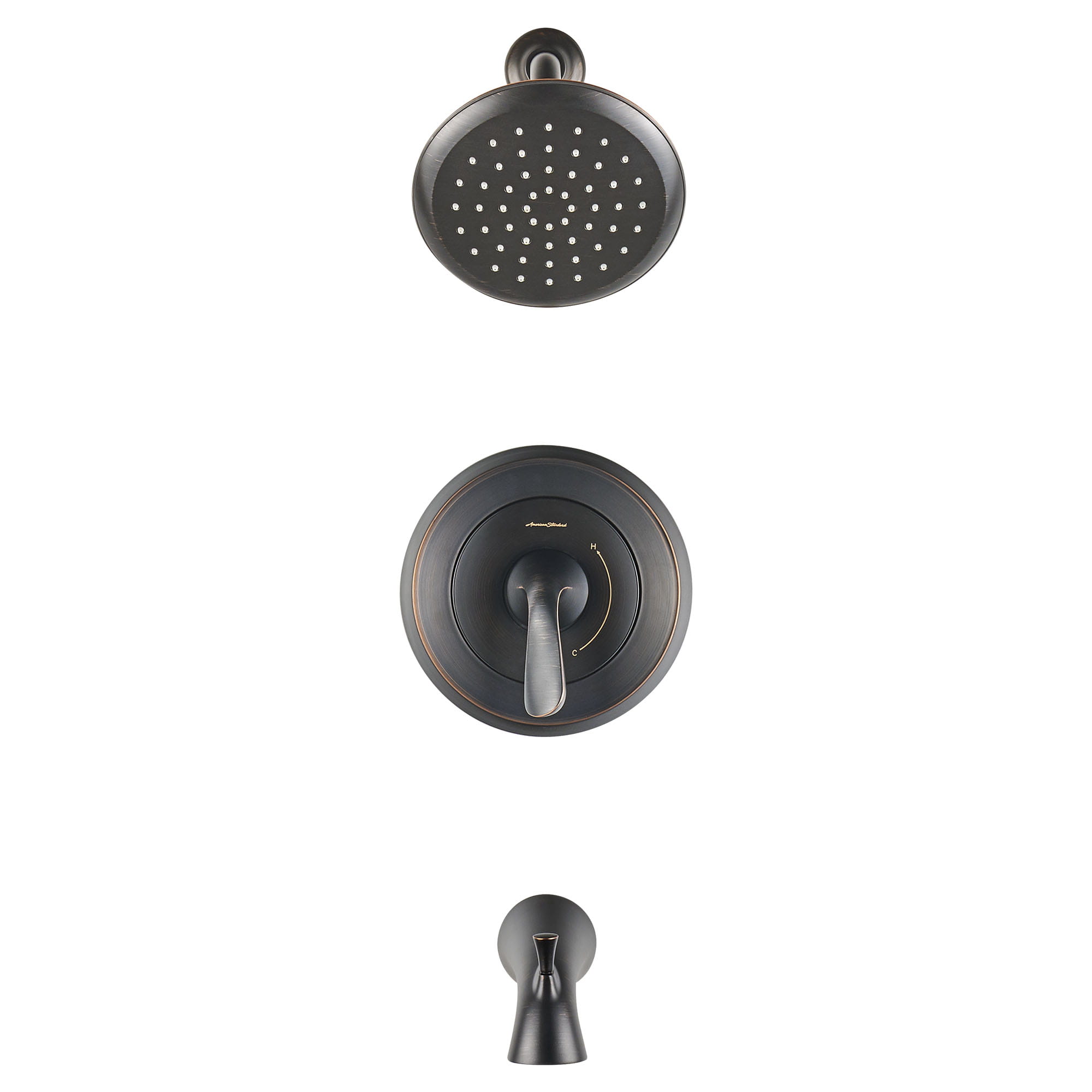 Fluent 18 gpm 68 L min Tub and Shower Trim Kit With Water Saving Showerhead Double Ceramic Pressure Balance Cartridge With Lever Handle LEGACY BRONZE
